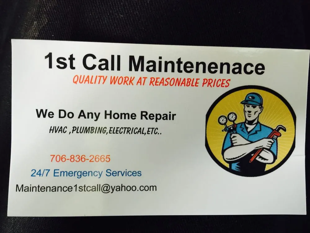 Slide of 1st Call Maintenance