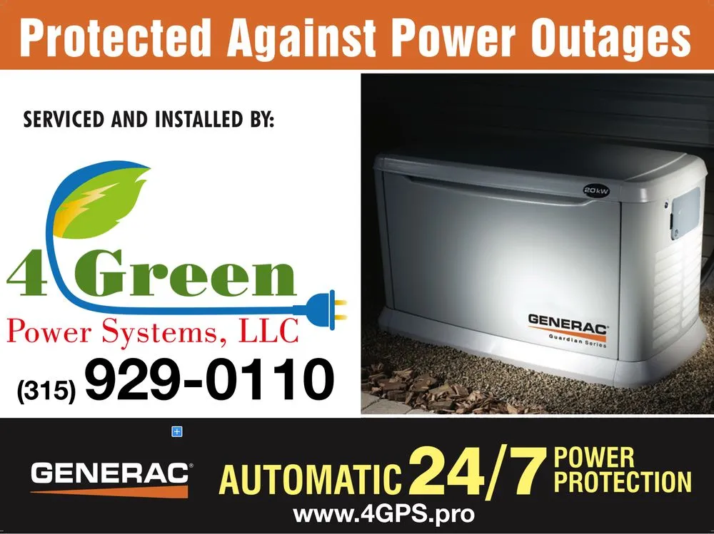 Certified emergency electrical service experts serving Sylvan Beach, NY - 4 Green Power Systems
