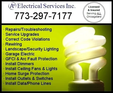 Slide of A+ Electrical Services