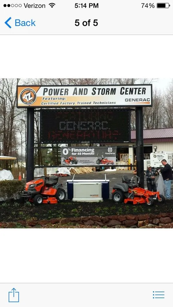 Slide of A to Z Power & Storm Center