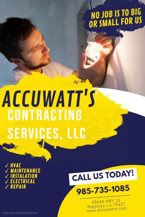 Slide of Accuwatt's Contracting Service