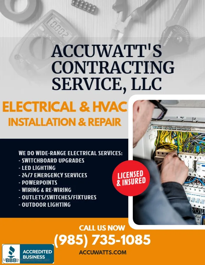 Slide of Accuwatt's Contracting Service