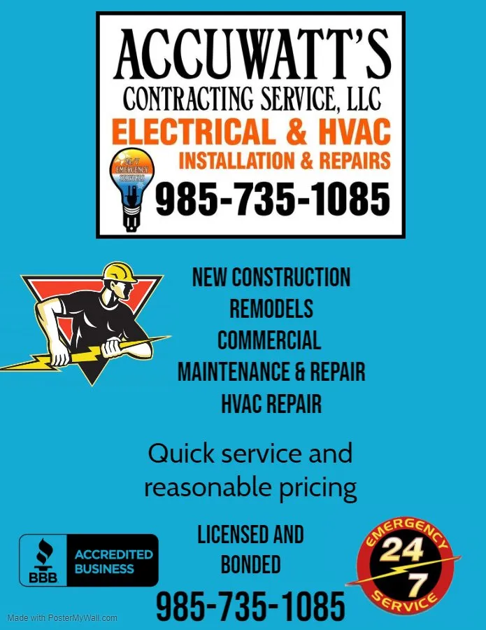 Slide of Accuwatt's Contracting Service
