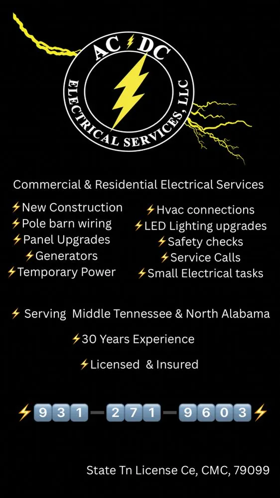 Emergency outlet and switch repair service in Ethridge, TN - Acdc Electrical Services