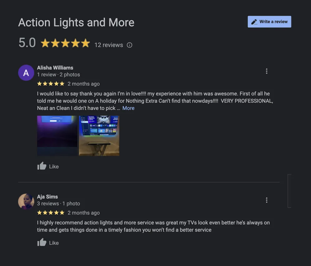 Slide of Action Lights & More