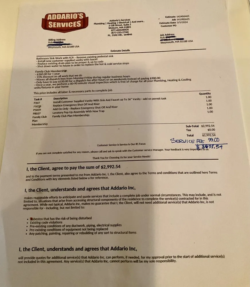 Slide of Addario's Plumbing, Heating, Cooling & Electrical