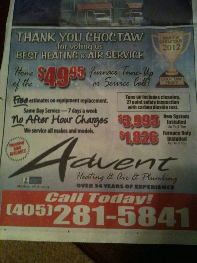 Slide of Advent Heat Air, Plumbing & Electric