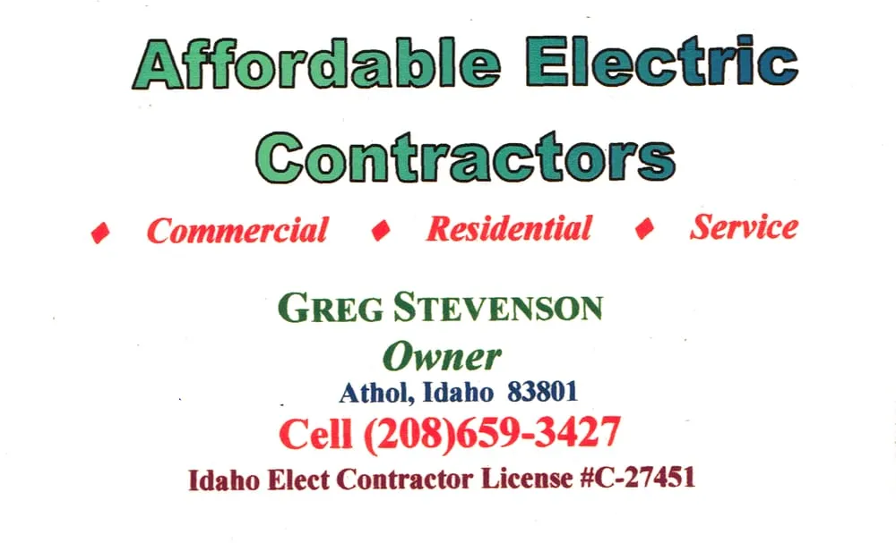 Emergency wiring installation in Athol, ID by Affordable Electric Contractors