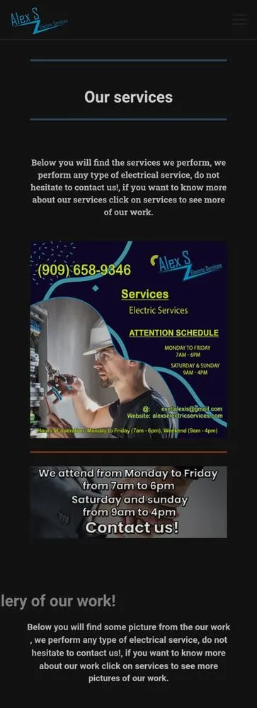 Slide of Alex S Electric Service