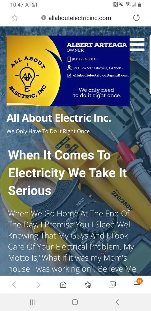 Licensed emergency electrical service in ,  by All About Electric