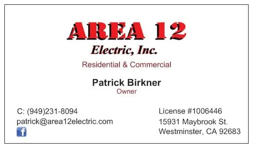 Slide of Area 12 Electric