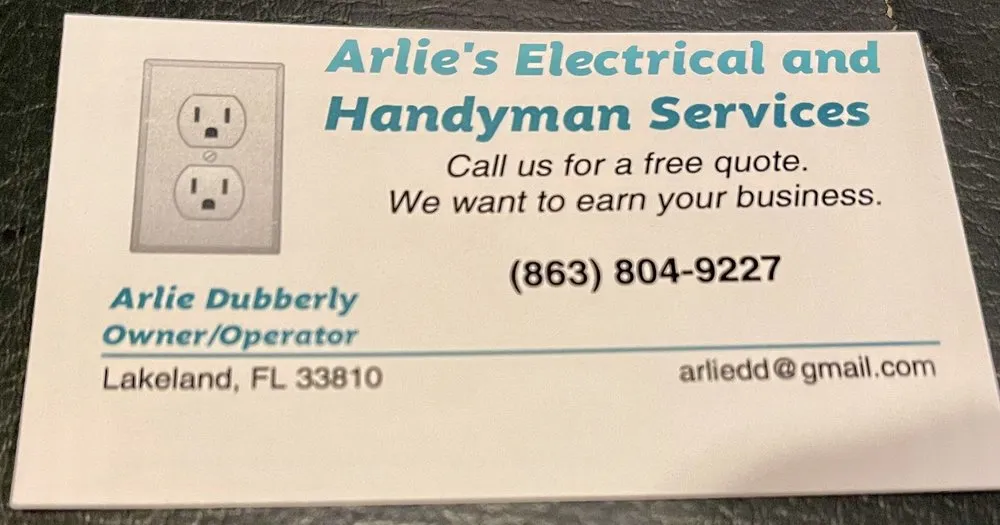 Slide of Arlie’s Electrical and Handyman Service