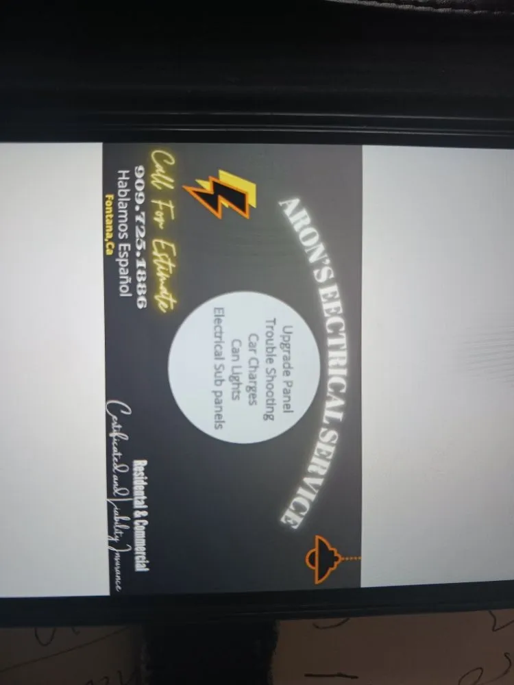 Slide of Aron's electrical services