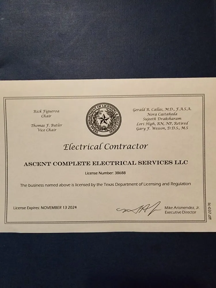 Slide of Ascent Complete Electrical Services