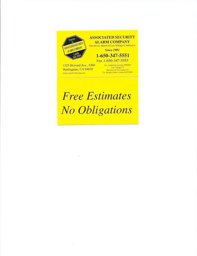 Slide of Associated Security Alarm Company