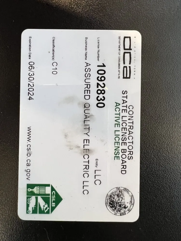 Slide of Assured Quality Electric