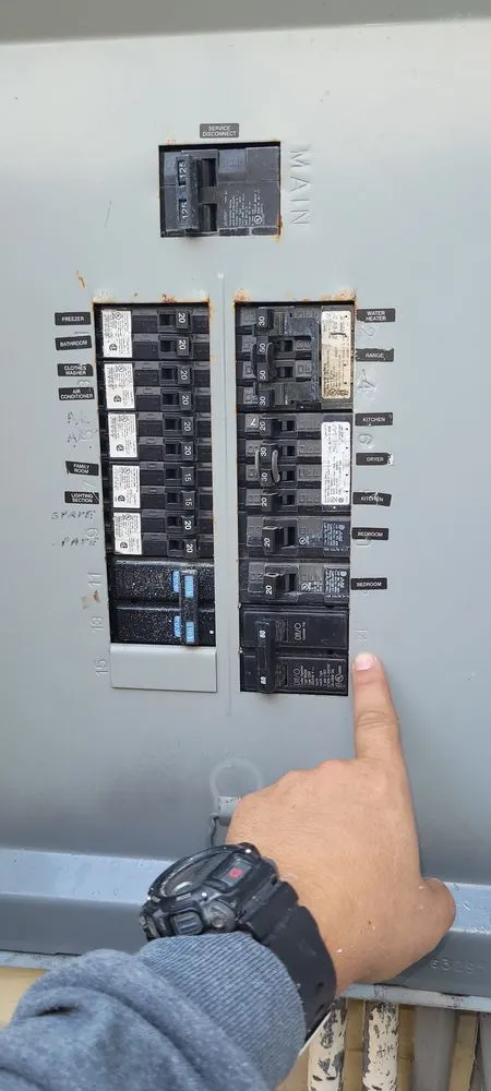Licensed electrician providing panel upgrade in ,