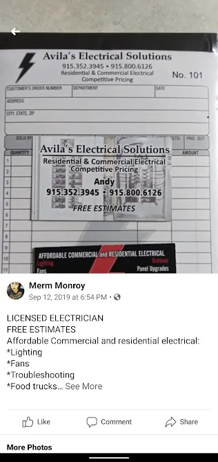 Slide of Avila's Electrical Solutions