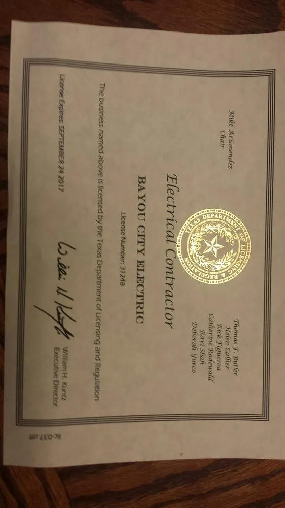 Slide of Bayou City Electric