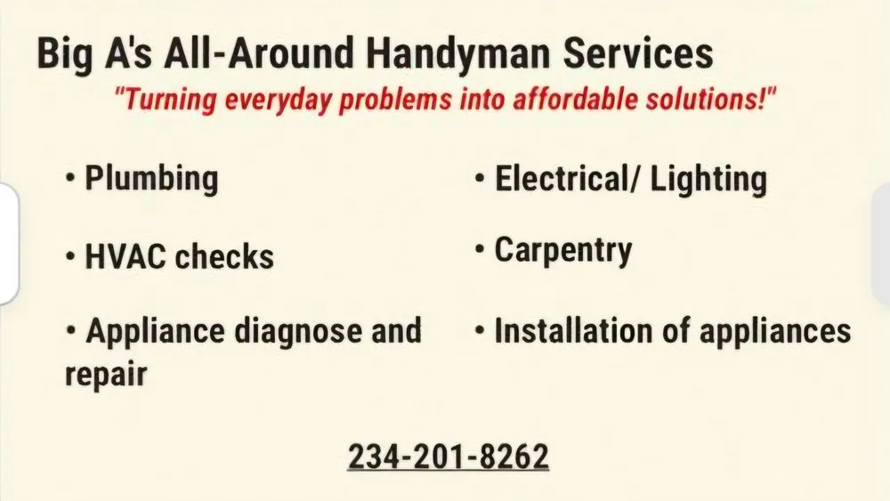 Slide of Big A's All-Around Handyman Services