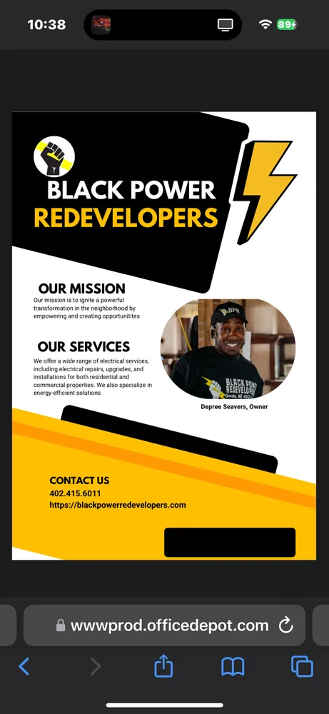 Slide of Black Power Redevelopers