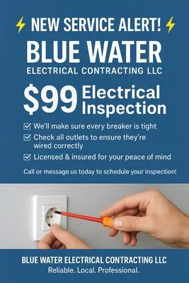 Blue Water Electrical Contracting Logo