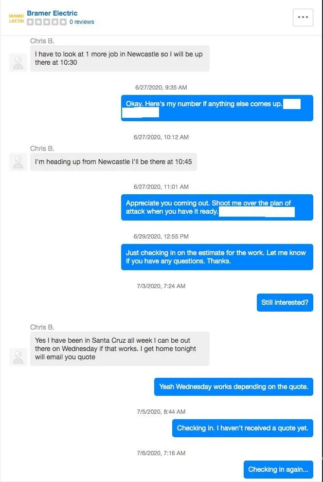 Slide of Bramer Electric