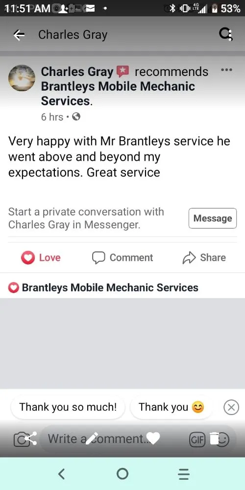 Slide of Brantleys Mobile Mechanic Service
