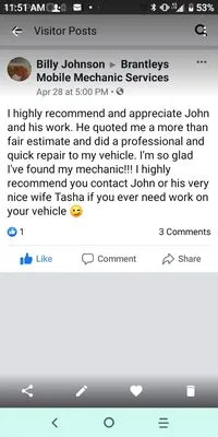 Brantleys Mobile Mechanic Service Logo