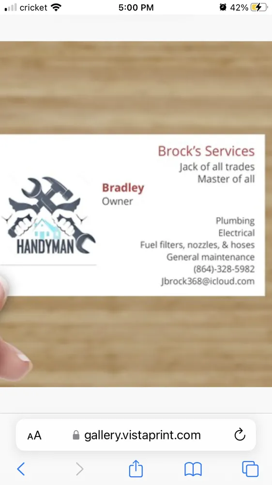Slide of Brock’s Services