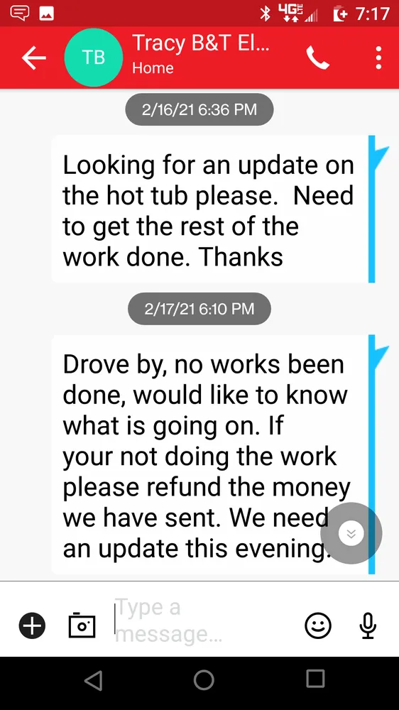 Slide of B&T Electrical and Handyman Services