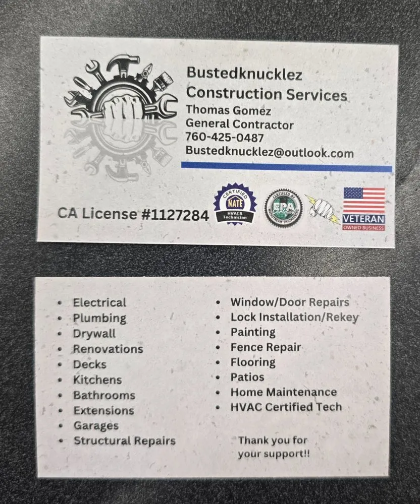 Slide of Bustedknucklez Construction Services