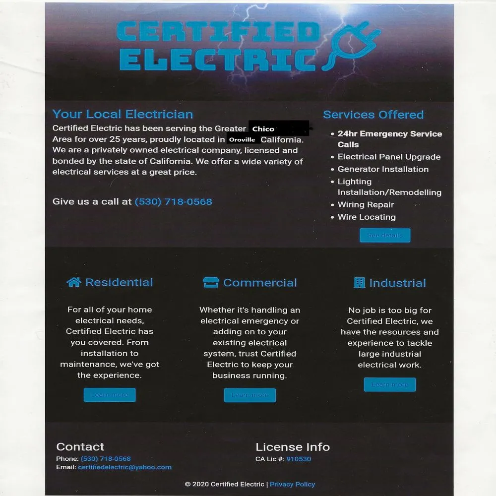 Slide of Certified Electric