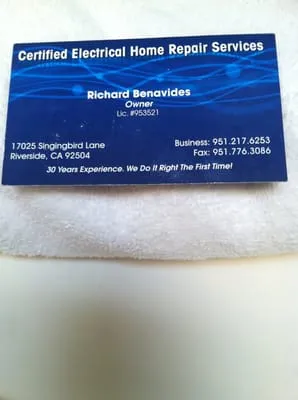 Certified Electrical Home Repair Services Logo