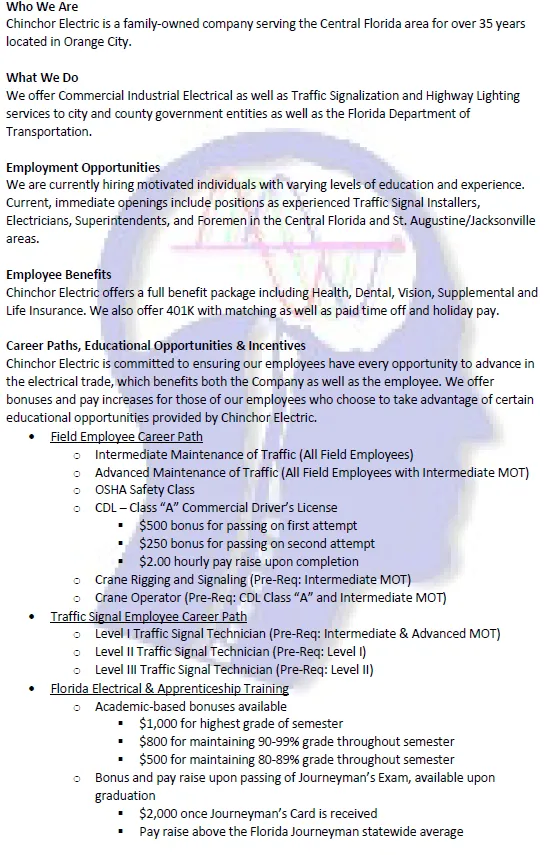 Slide of Chinchor Electric