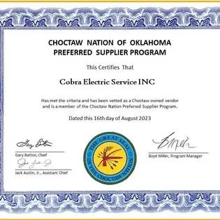 Certified electrical repair in Allen, OK by Cobra Electric
