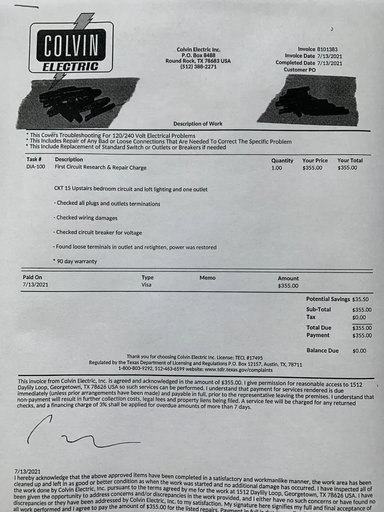 Slide of Colvin Electric