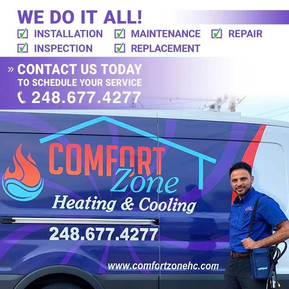 Slide of Comfort Zone Heating and Cooling