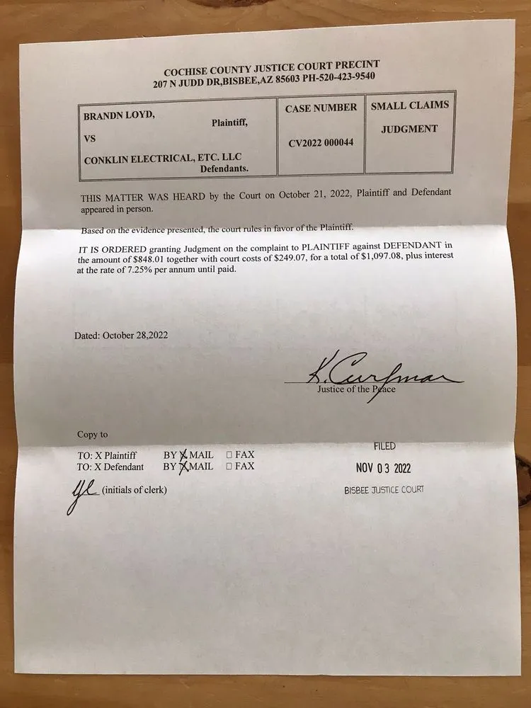 Slide of Conklin Electrical ETC