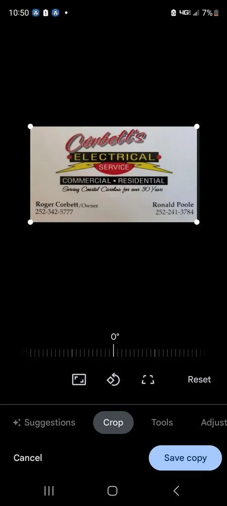 Slide of Corbett's Electrical Service