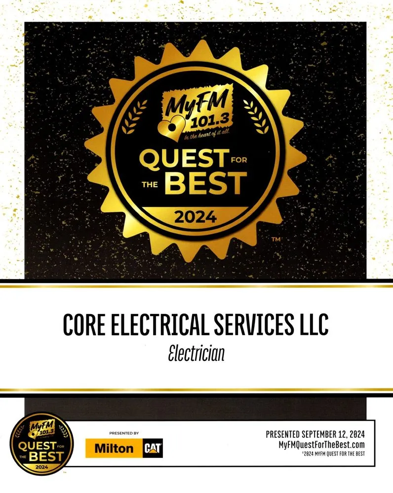 Slide of Core Electrical Services