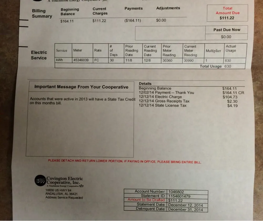 Slide of Covington Electric Cooperative