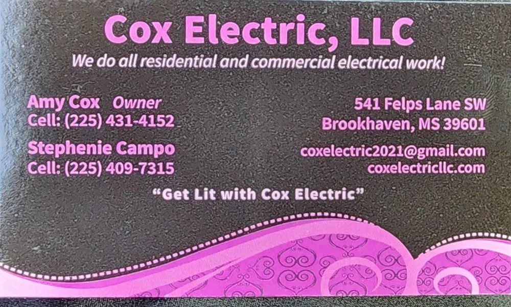 Slide of Cox Electric
