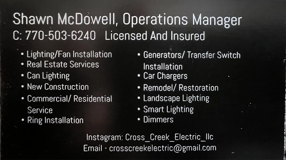 Slide of Cross Creek Electric