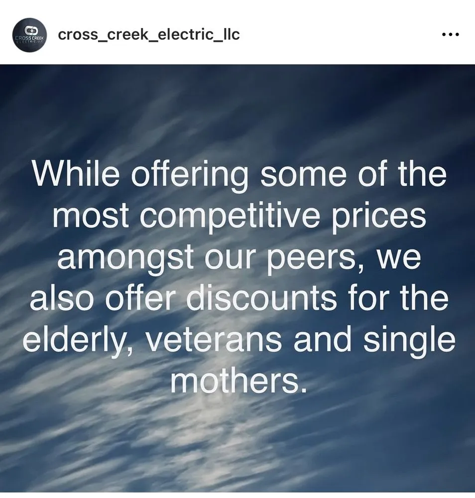 Slide of Cross Creek Electric