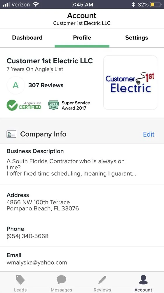 Slide of Customer 1st Electric