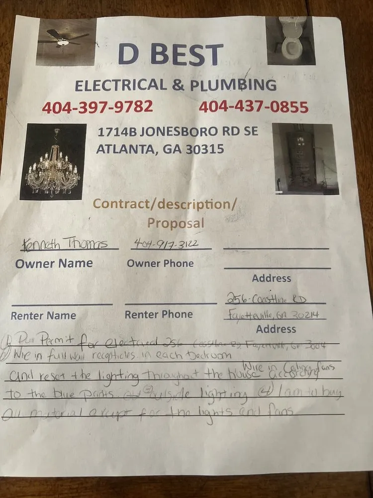 Certified electrical repair experts serving ,  - D Best Electrical & Plumbing