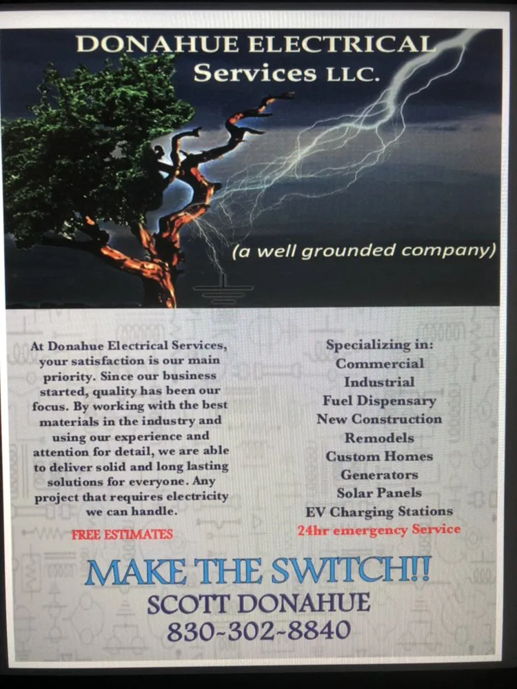 Certified emergency electrical service service in Spring Branch, TX - D E Contracting