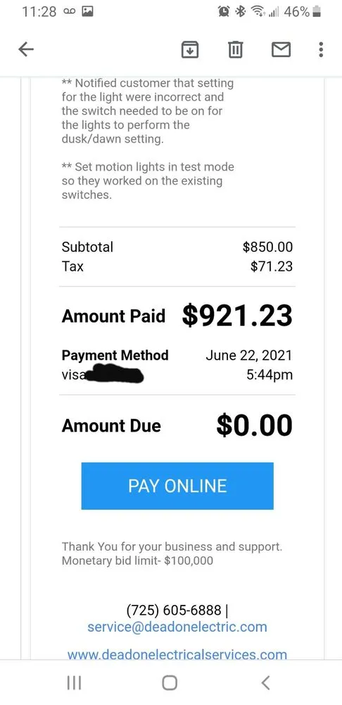 Slide of Dead On Electrical Services