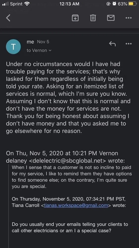 Slide of Delaney's Electric